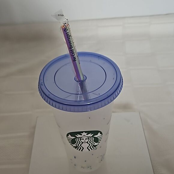 Starbucks Plastic Cold Beverage Cup  With Straw 24oz Clear - Picture 8 of 16